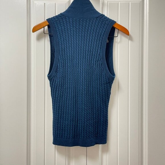 Vintage Preppy 100% Wool Knit Vest Navy – S/M - Picture 3 of 11